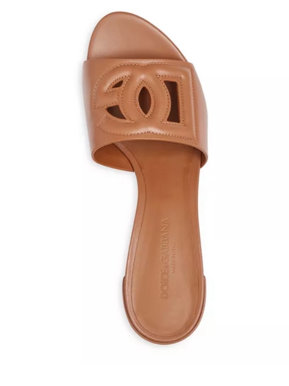 Dolce & Gabbana Brown Leather Slide Sandals - Picture 4 of 15